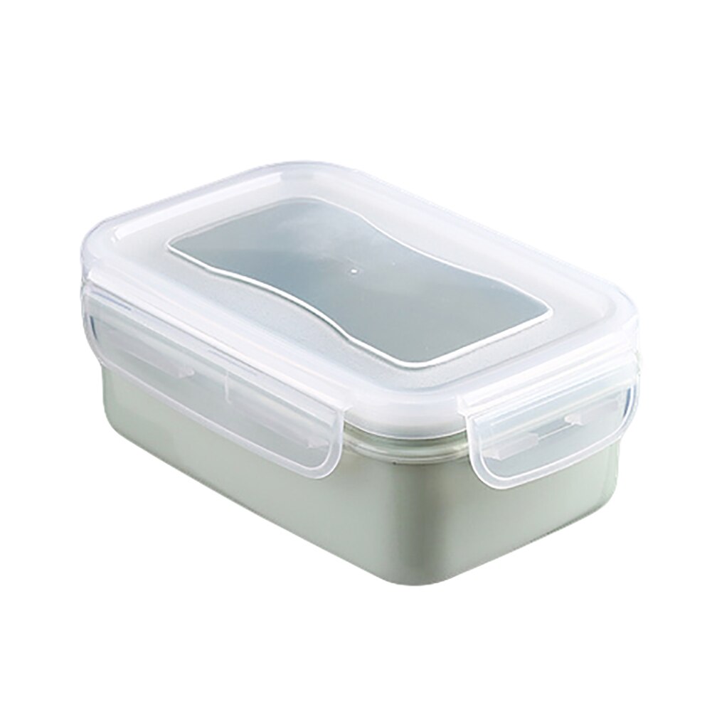Round/Rectangle Kitchen Organizer Food Storage Container Seal Crisper Lunch Box Dinnerware Food Storage Container School Office: Green Rectangle