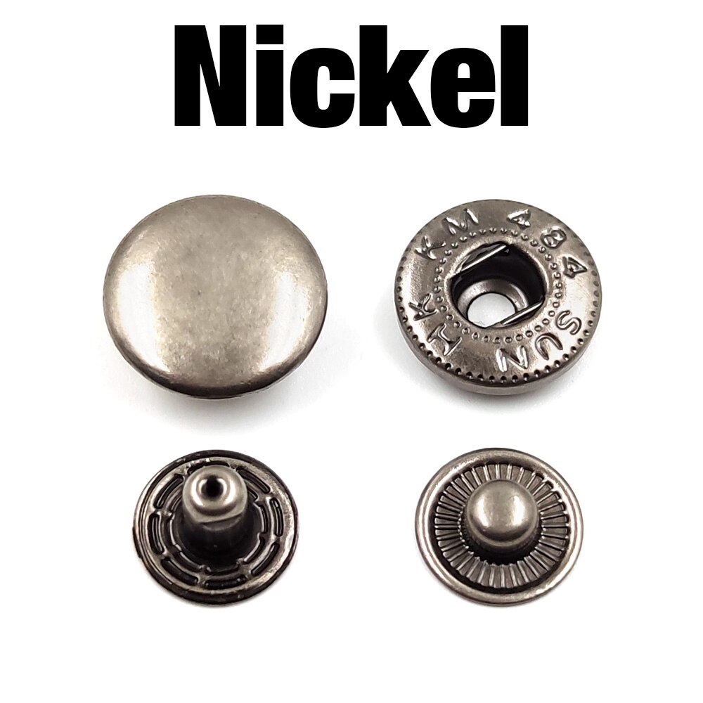50 juegos 655/633/831 sujetadores a presión de Metal botón a presión botón de costura para ropa DIY bolsas de ropa zapatos artesanía de cuero: 3 # / Negro