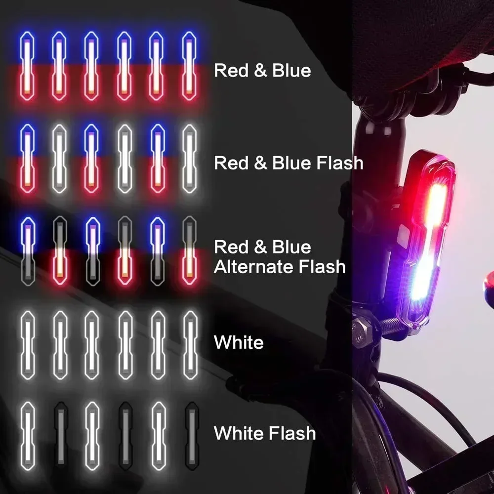 Cykel baglygte usb genopladelig cykellys sikkerhedsadvarsel cykling vandtæt led lampe lommelygte