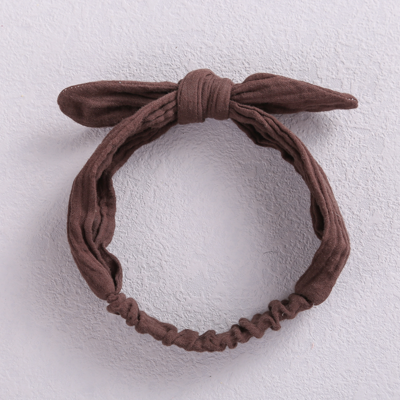 Cintas elásticas para el pelo para bebé, diadema de lino y algodón para niña, accesorios para el cabello con nudo, turbante con orejas de conejo para niño pequeño, lazos de Playa suaves: 18