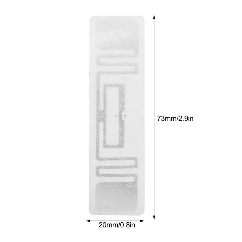 100pcs UHF RFID Labels 860-960MHz UR108 Chip Reusable Electronic Tag for Assets Management 73x20mm complies with EPC Class1 Gen2