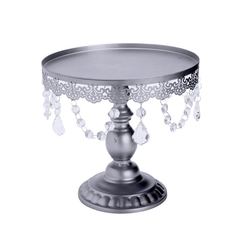 Cake Stand Display Dessert Cake Metal Stand Wedding Party Birthday Party Crystal Frame Dining Table Decoration Safe Reliable: Silver crystal L
