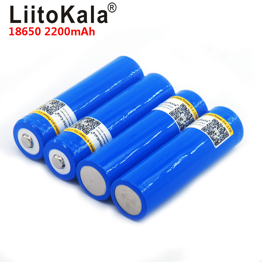 LiitoKala 18650 3.7V 2200mA Oplaadbare lithium batterij Licht Zaklamp batterijen LED licht batterij + Spitse
