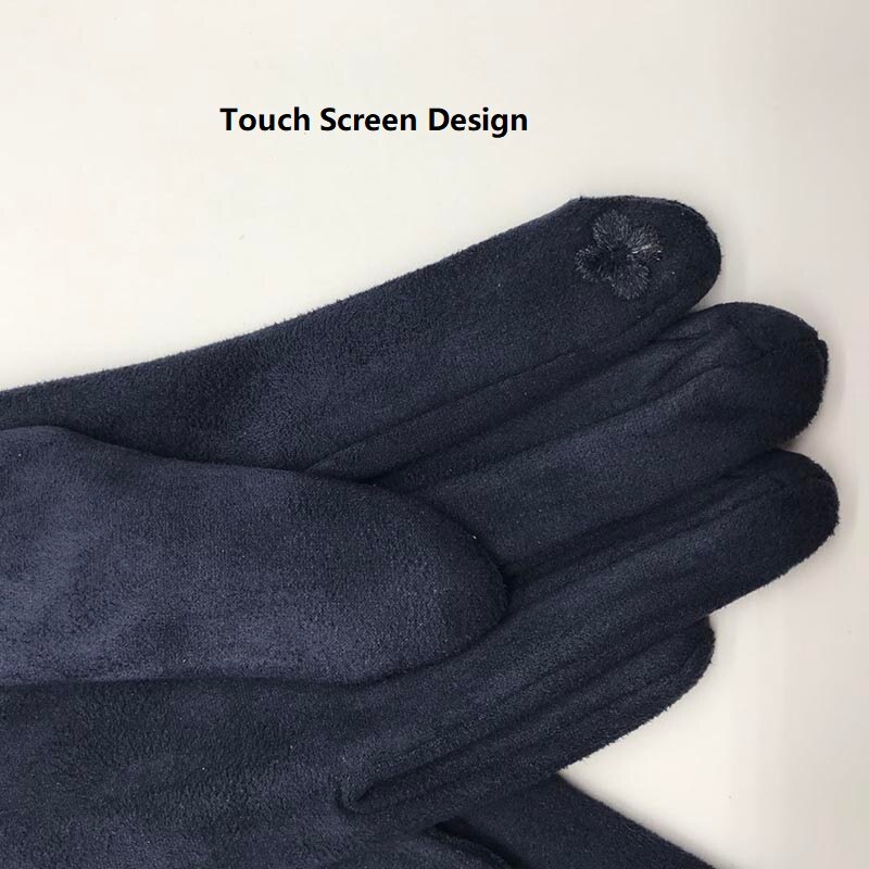 Touch Screen Gloves Warm Full Finger Gloves Winter Ladies Gloves Suede Long 50CM Arm Suede Touch Screen Thick Gloves