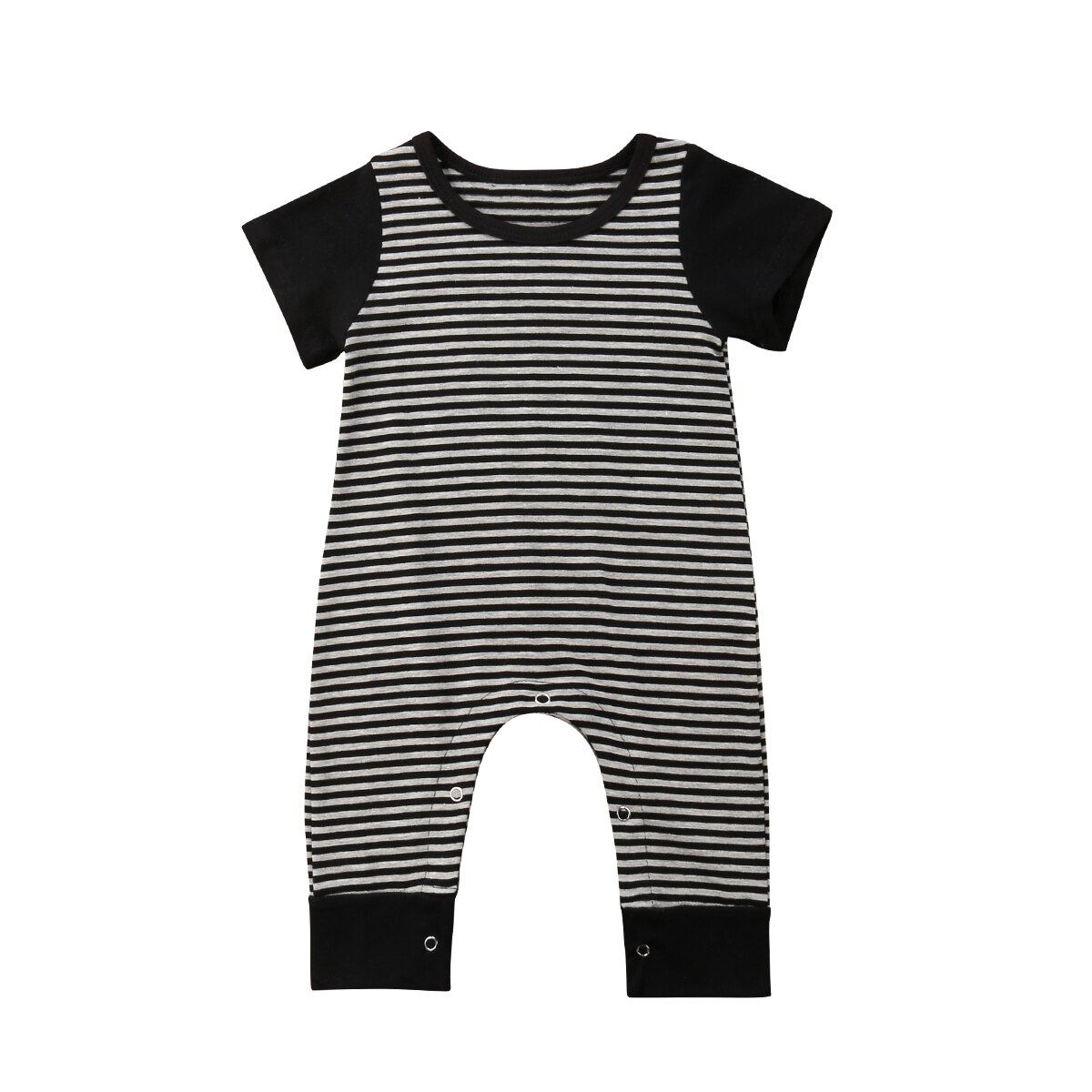 0-24M Casual Sommer Junge Kleidung Neugeborenen Baby Jungen Mädchen Strampler Kurzarm Overall Overall Baumwolle Gestreiften kleidung: 6m