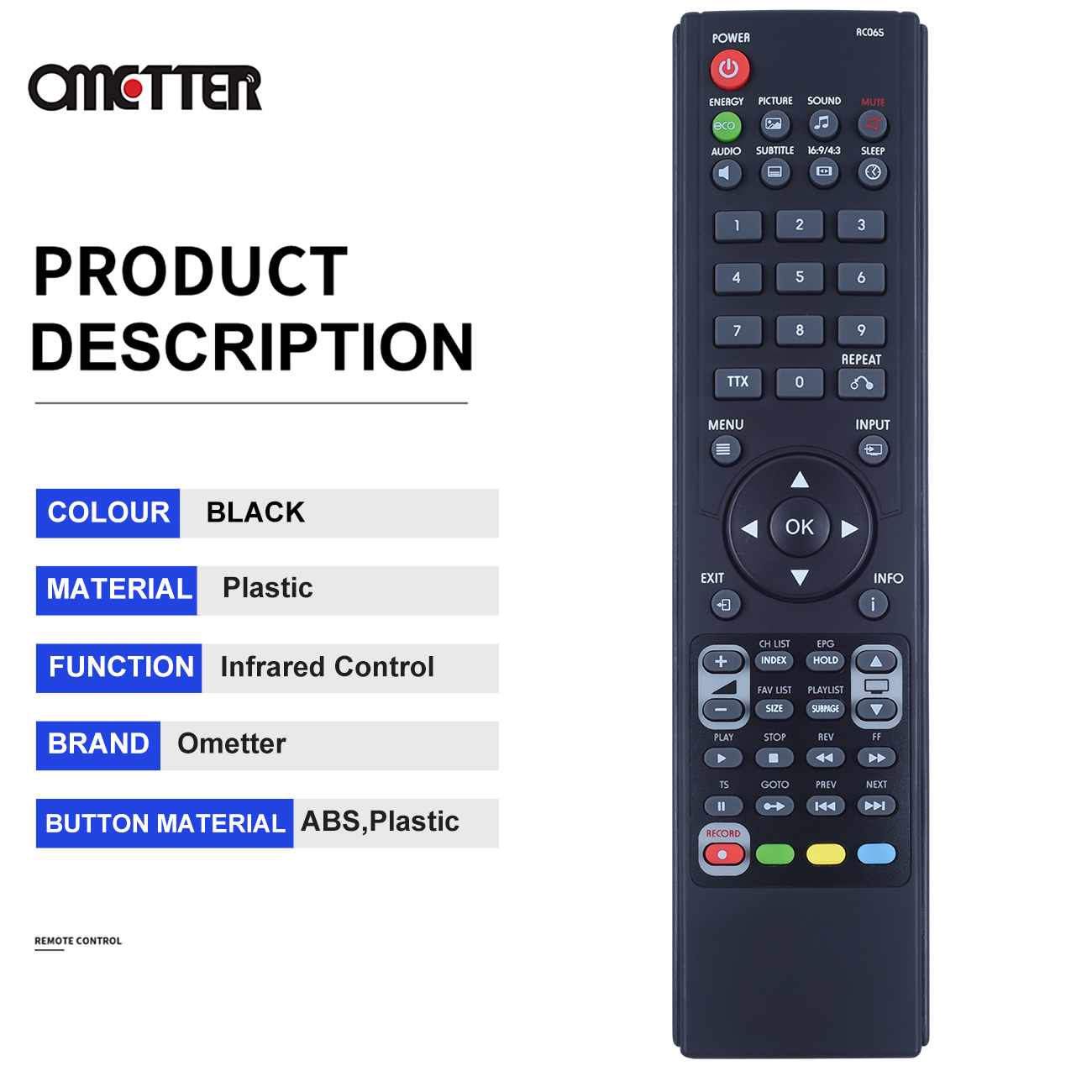 Remote Control for BLU:SENS LCD LED TV RC065 Controller