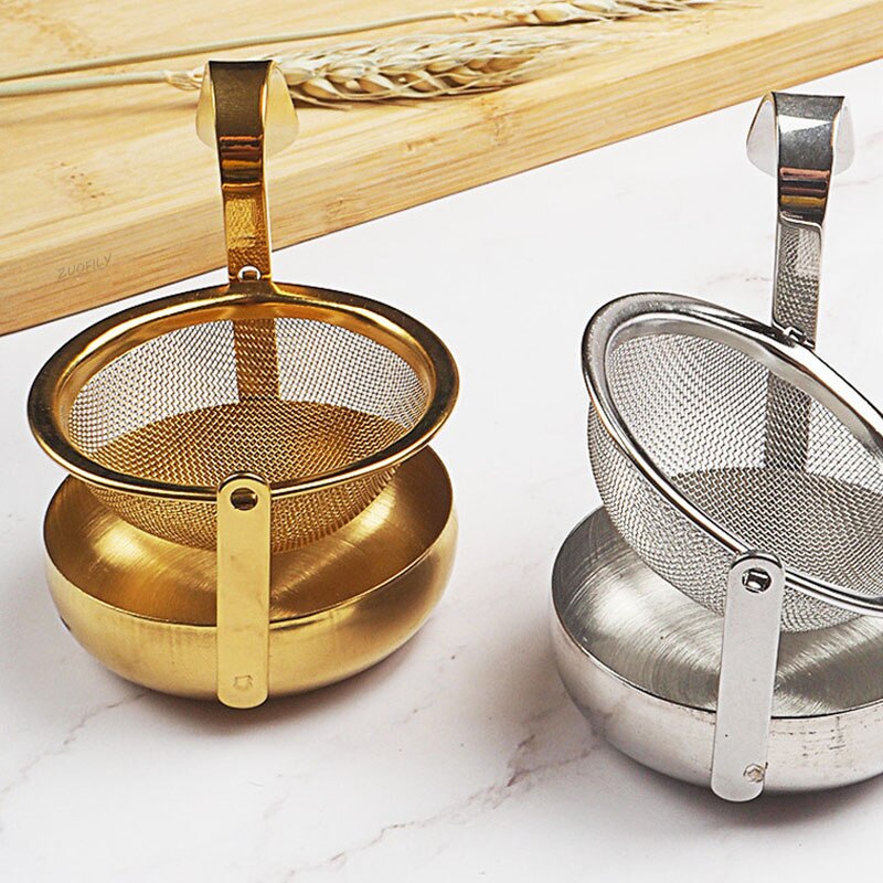 Stainless Steel Rotatable Tea Strainer Tea Infuser with Handle Fine Tea Mesh Tea Drain Tea Filter Sieve Teaware Kitchen Gadgets