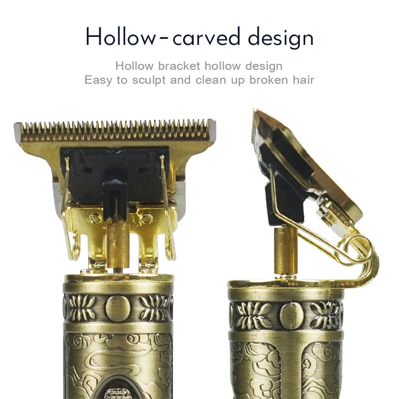 Cortadora de pelo recargable T9 sin cable 0mm Barbero Buda eléctrico recortador de pelo Máquina para cortar cabello pelado Outliner hombres F35