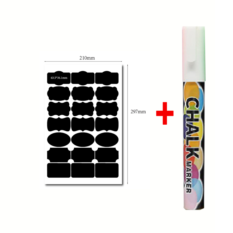 Chalkboard Labels Bulk Erasable Chalk Board Jar Labels Removable Waterproof Blackboard Sticker Label for Jars Glass Bottle Kids: 210x297MM 10pcs