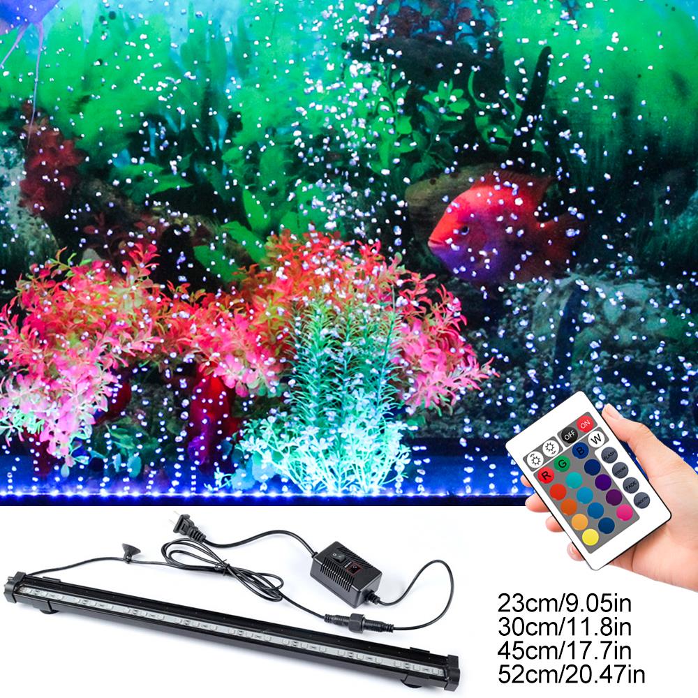 23cm/30cm/45cm/52cm Acrylic Aquarium Led Lighting RGB Waterproof Underwater Oxygen Fish Tank Light DC 12V EU/US/AU/UK