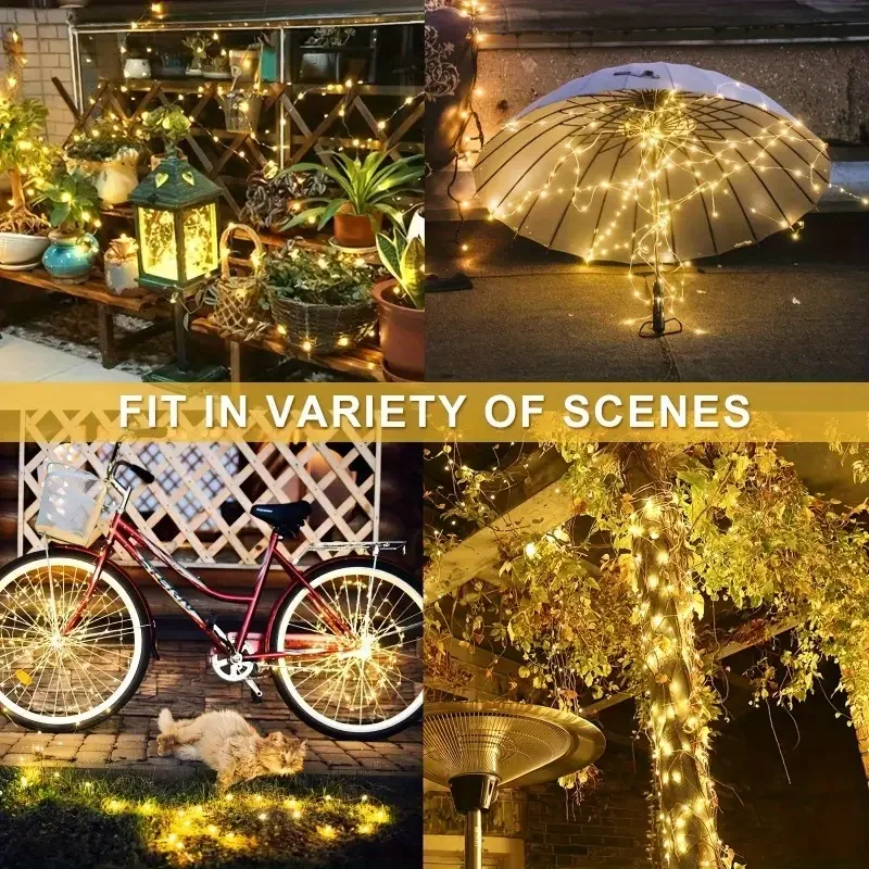 Led Solar Fairy String Lights 8 Modes Christmas Led Light Outdoor Garden Patio Wire Garland Light Christmas Lights Led ligths