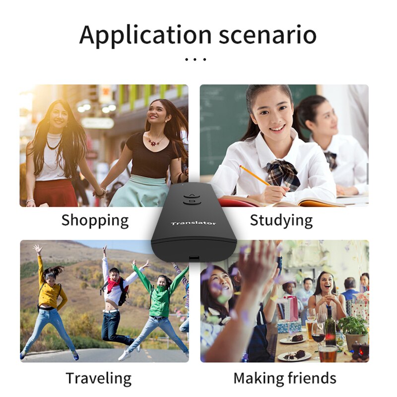 Portable Smart Voice Languages Translator Two-Way Real Time 68 Multi-Language Translation For Learning Travelling Business Meet