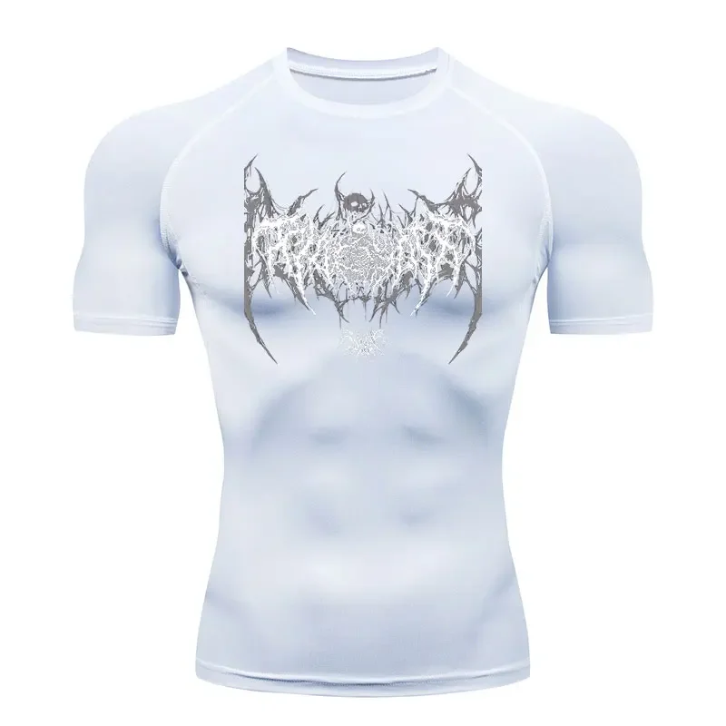 Zomer Korte Mouw T-shirt Mannen Compressie Sport t-shirt Running Sneldrogende Gym Jogging Shirts Rashguard Jiu Jitsu Tops Man: S / YELLOW