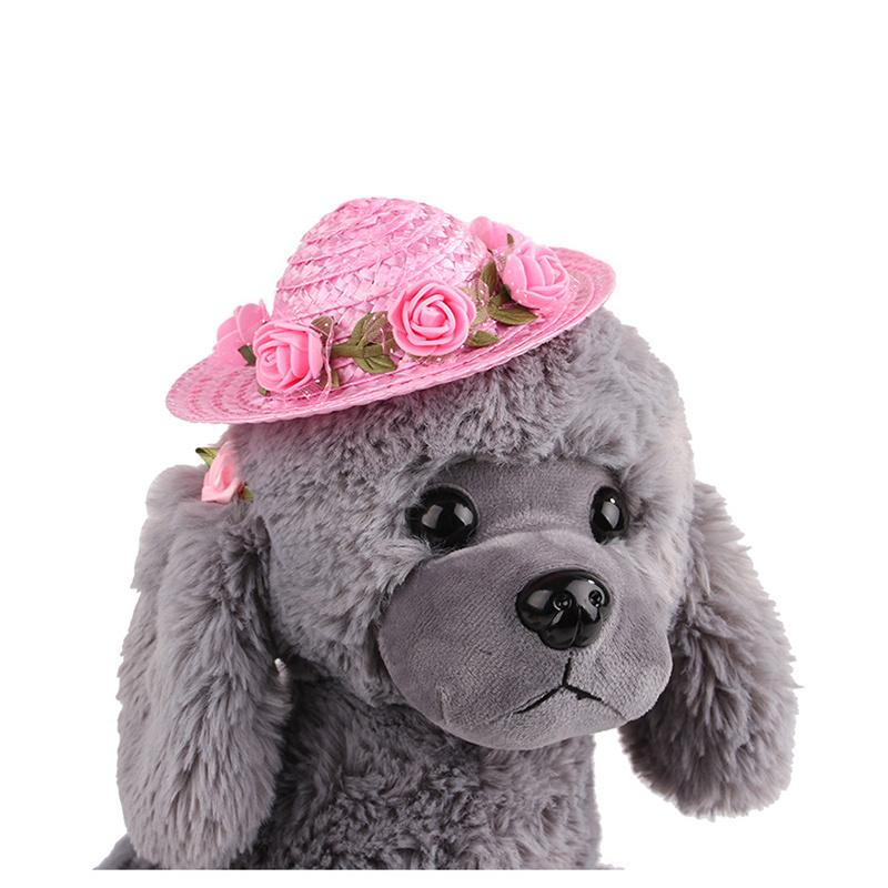 Hond Hoed Cap Zomer Bloemen Mode Hoed Voor Honden Casual Stro Cap Voor Kleine Honden Katten Hoed Chihuahua Yorkshire teddy 4 Kleuren