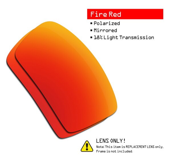 SmartVLT Polarized Replacement Lenses for Oakley Eyepatch 2 Sunglasses - Multiple Options: Fire Red