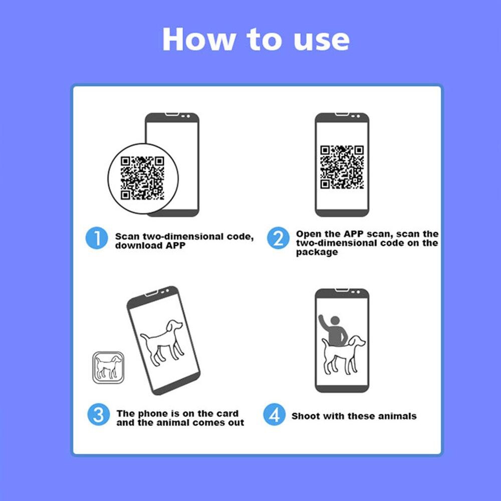 68 PCS 4D Animal Card Cartoon Card Toys Sensory 6 Ages Educational Card Fancy Veritable