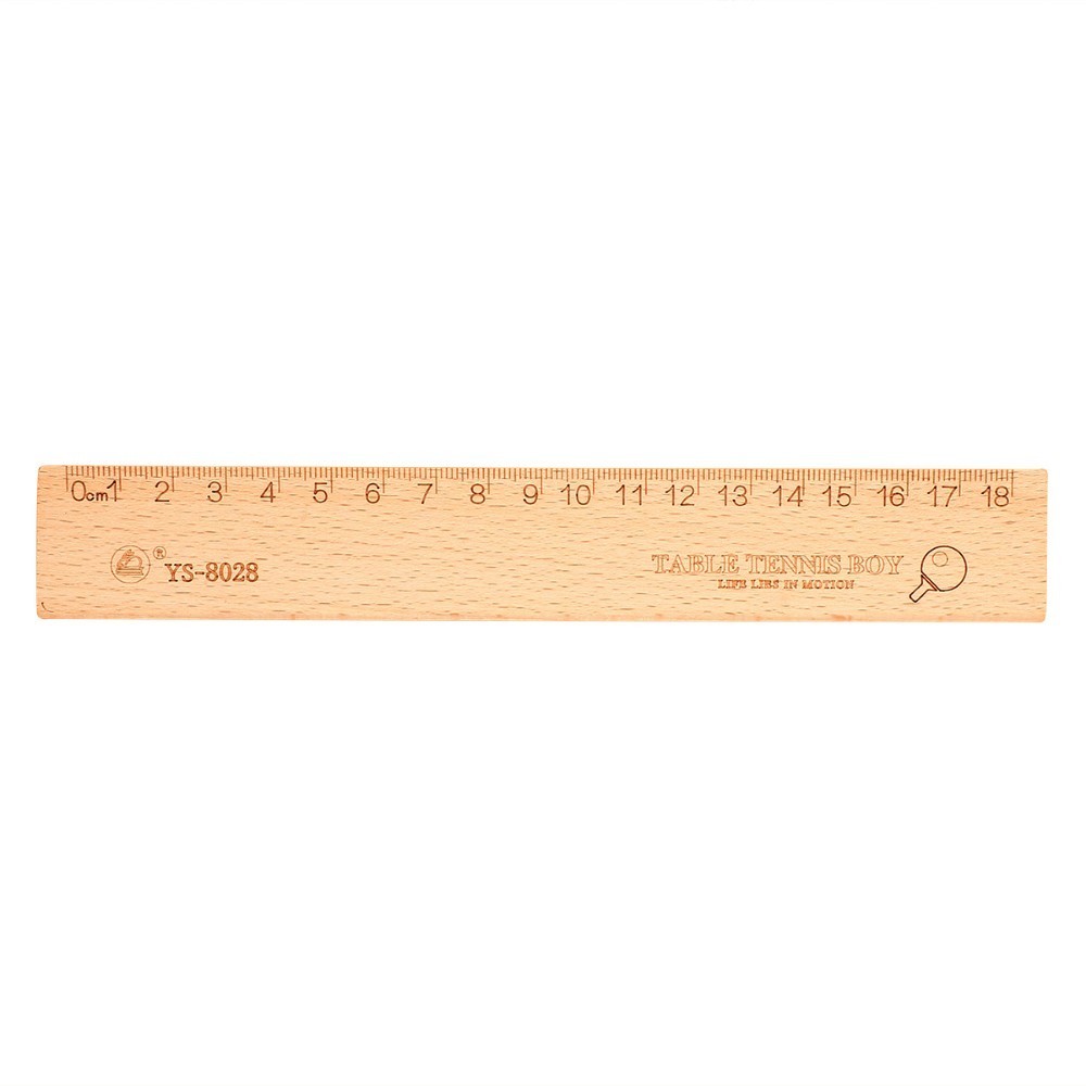 1PC Simple 15cm 18cm 20cm Wooden Ruler Metric Rule Precision Double Sided Measuring Tool Learning School Supplies Stationery: 18 cm
