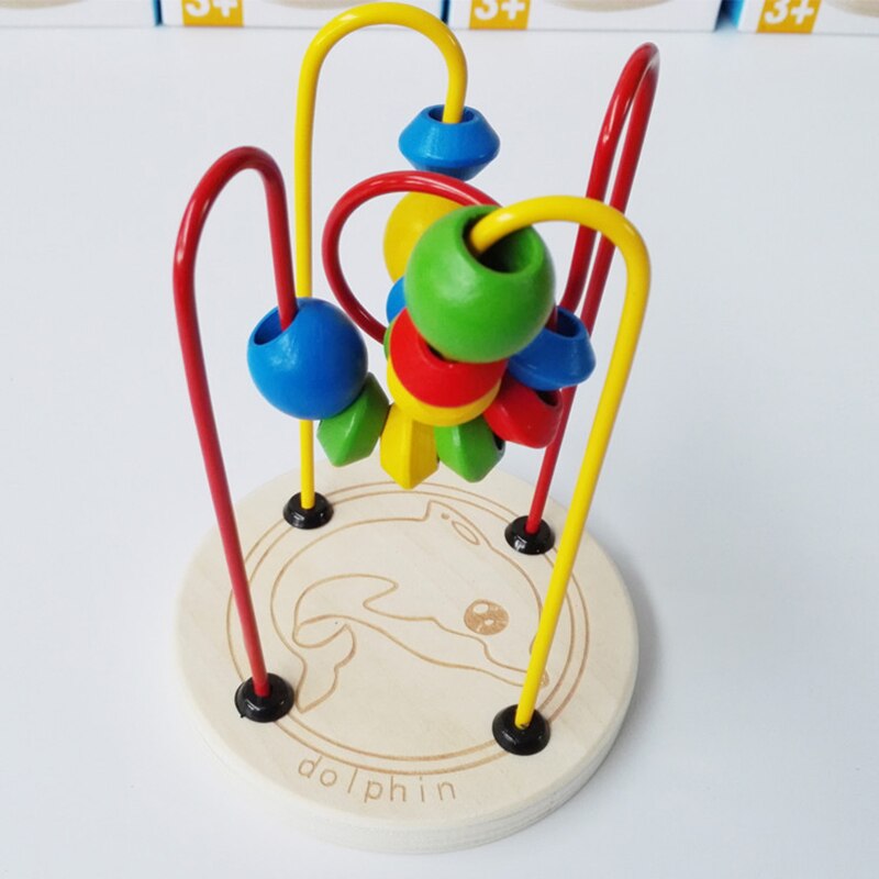 Preschool Kids Math Toys Counting Circles Bead Wire Maze Wooden Roller Coaster Educational Toys Montessori Wooden Toys For Baby