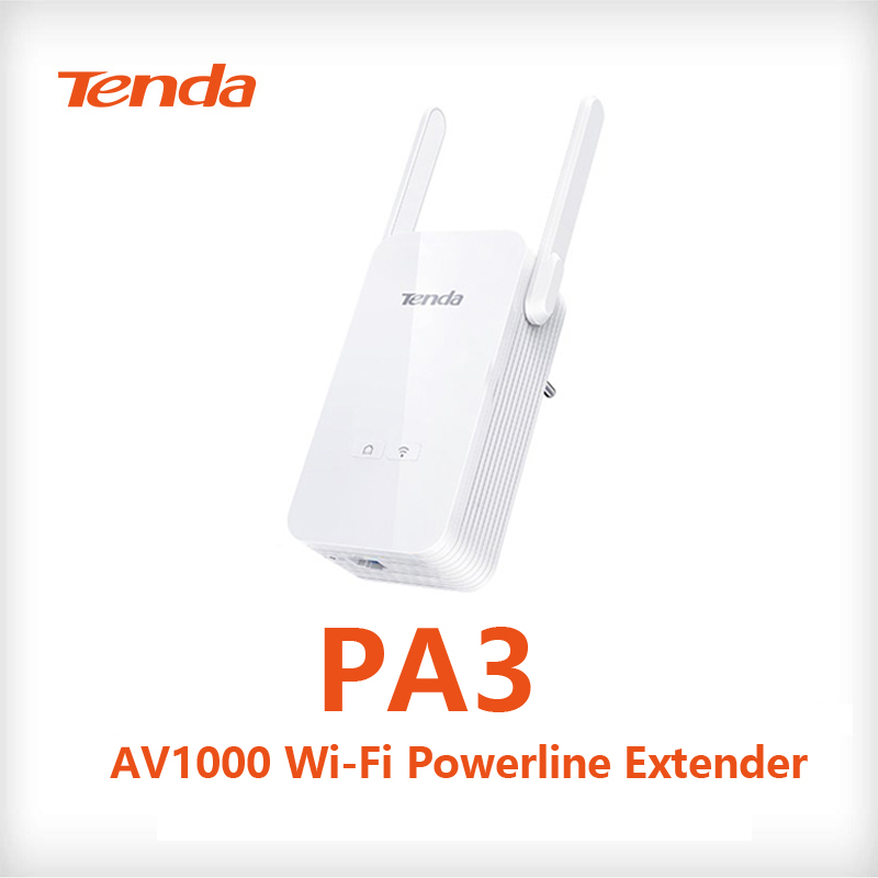 Tenda PA3 1000 Mbps PLC 100-240 V WIFI Powerline Draadloze Powerline Adapter met wifi buttom