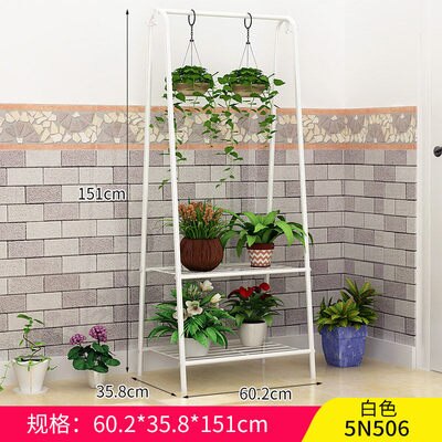 Living room multi-level floor hanging orchid stand hanging multi-function rack flower stand balcony wrought iron