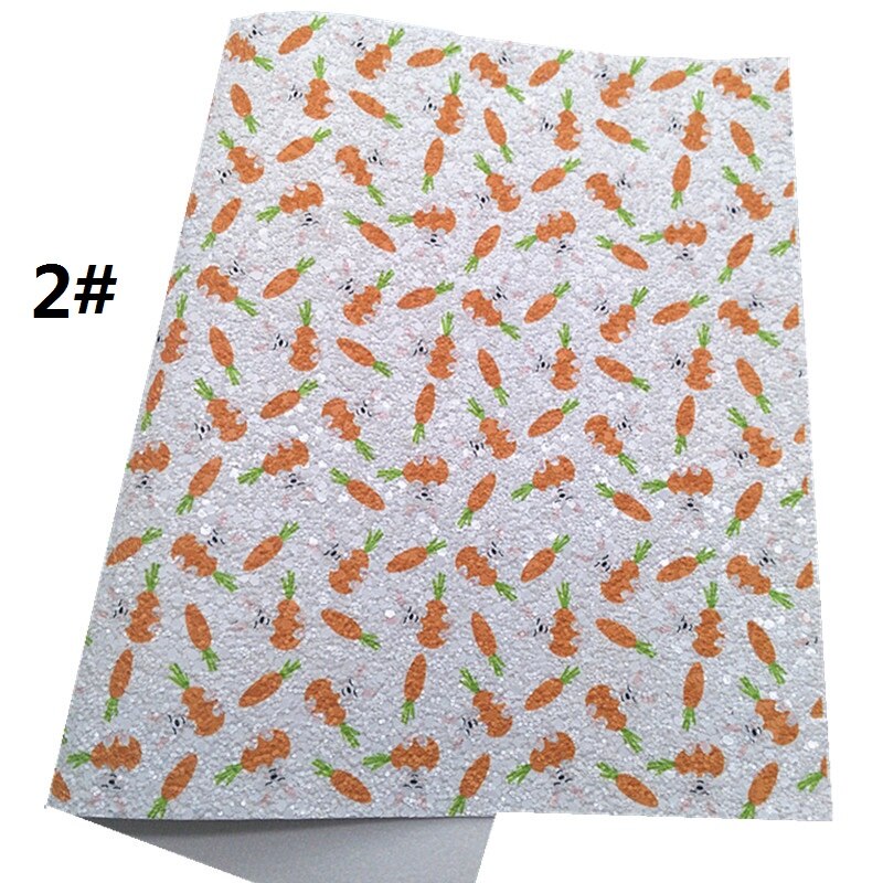 Pääsiäisporkkanat painettu paksu glitter vinyyli kangas arkki huopa tausta synteettinen nahka tekovinyyli tee itse  a4 koko  r484a: 2-21 x 29cm