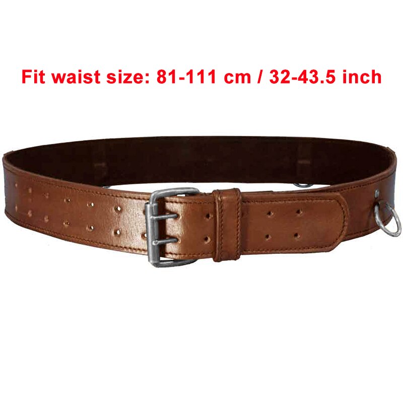 Cinturón ancho de aventurero Medieval Steampunk para hombres y mujeres, faja antigua con hebilla de doble Pin con anillo colgante, traje Vikingo, Larp: Brown