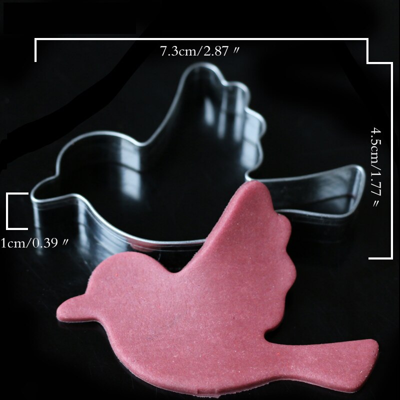 Mac 7.3*4.5*1 cm Forme D'oiseau Gâteau Cookie Biscuit Cuisson Moules Fondant Chocolat Cutter décoration Moule