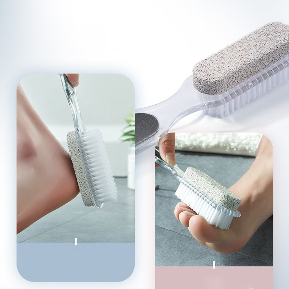 4 in 1 Foot Wand Foot Care Tool including Pumice Stone Nail Brush Foot File Callus Reducer