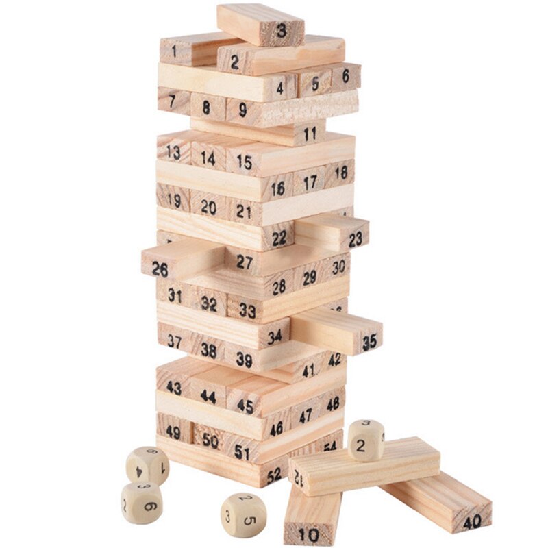 54PCS Holz Stapel Hohe Spiel Blöcke Spielzeug Klassische Balance Gehirn Spiel Spielzeug Intelligenz Pädagogisches spielzeug Für Kinder Kinder Jungen
