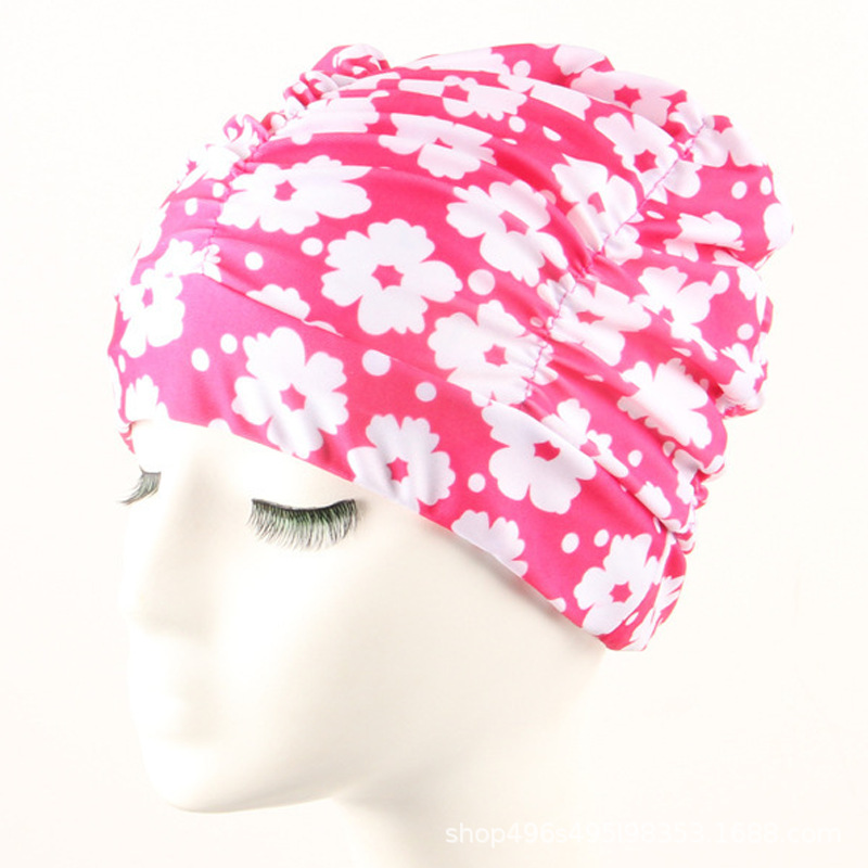 Badehut Frauen unisex Mädchen lange Haare bat kappe bat kappe strecken drapieren freie Größe Schwimmbad Sport elastischen Nylon Turban: Freier Raum