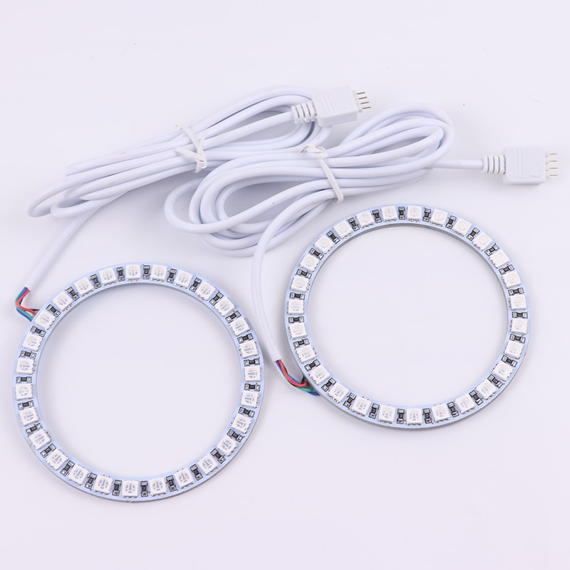Ausgezeichnete 2pc Halo Ringe Engel Auge auto Scheinwerfer RGB 60/70/80/90/100/110/120mm Lampenschirme Helle auto drl Engel Augen Motorrad