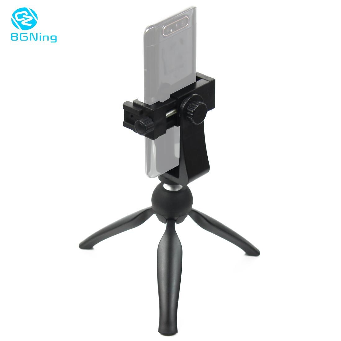 Bgning Camera Mini Statief Mount Pocket Vlog Stand Selfie Stok Houder Slr Ondersteuning Smartphone Klem Balhoofd Gimbal Adapter
