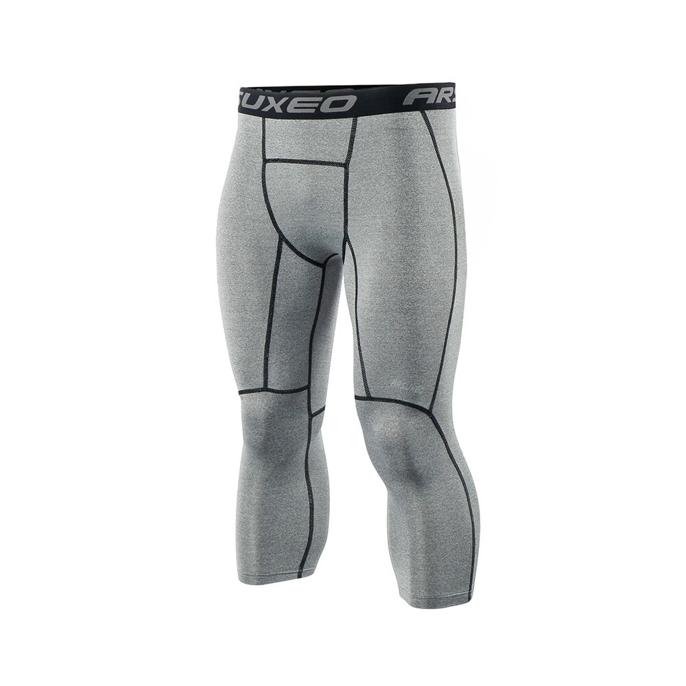 ARSUXEO Men's 3/4 Compression Tights - Running, Fitness, Training Activewear