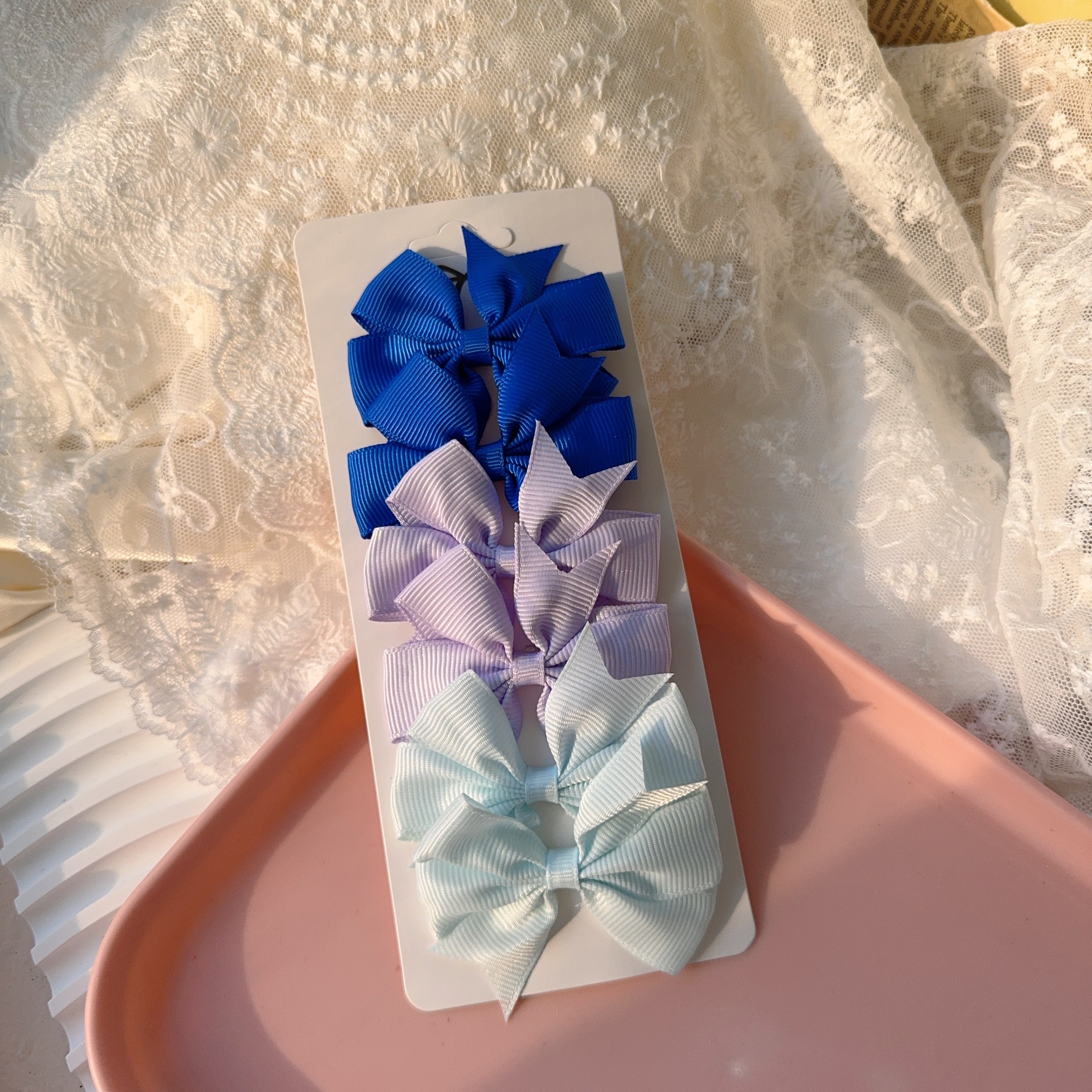 6-10 Uds. Pinzas para el cabello con lazo bonito para niñas, pinzas para el pelo con lazo colorido, pasadores hechos a mano, accesorios para el cabello para niños