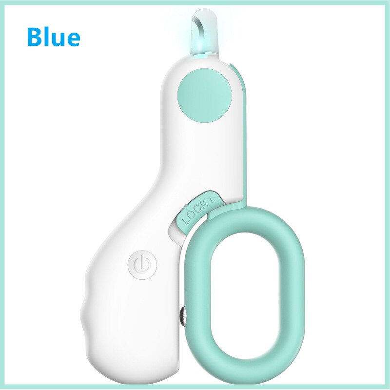 Cat Dogs Nail Clipper Cutter With Led Light Scissors, Suit for Dog Grooming Tool Trimmer Pet Nail Clippers Products: LED Blue