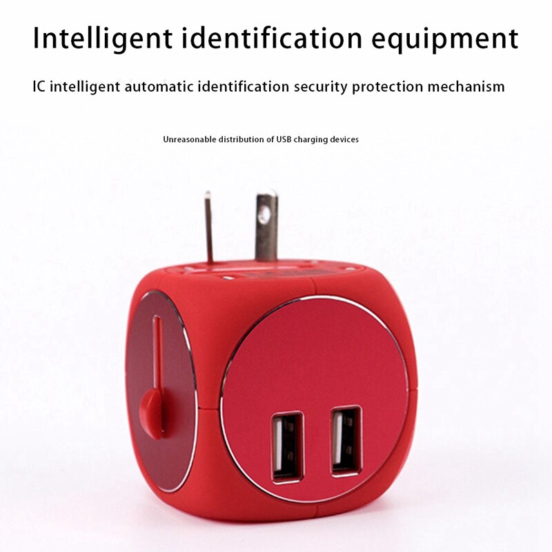 Internationale Reizen Adapter Multi Stopcontacten Universele Adapter Outlets Dual Usb Charger Us Plug