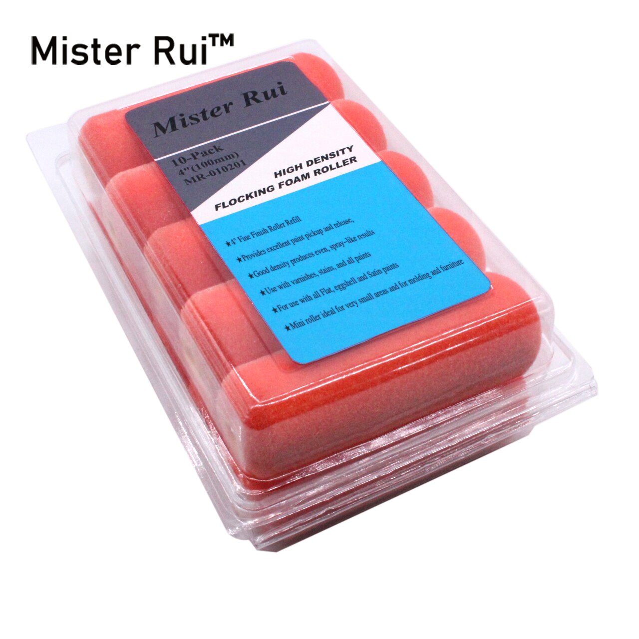 10Pcs 4 inch High Density Flocking Mini Foam Paint Roller