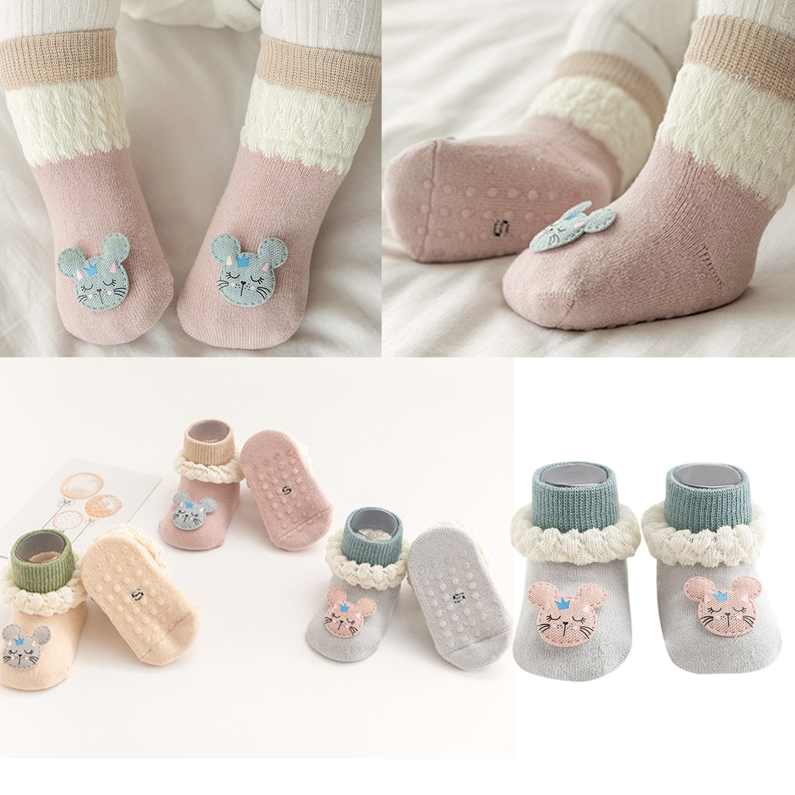 Dessin animé souris imprimer enfants chaussettes infantile bébé garçons filles respirant anti-dérapant chaussettes coton doux printemps été Auttumn bébé chaussettes
