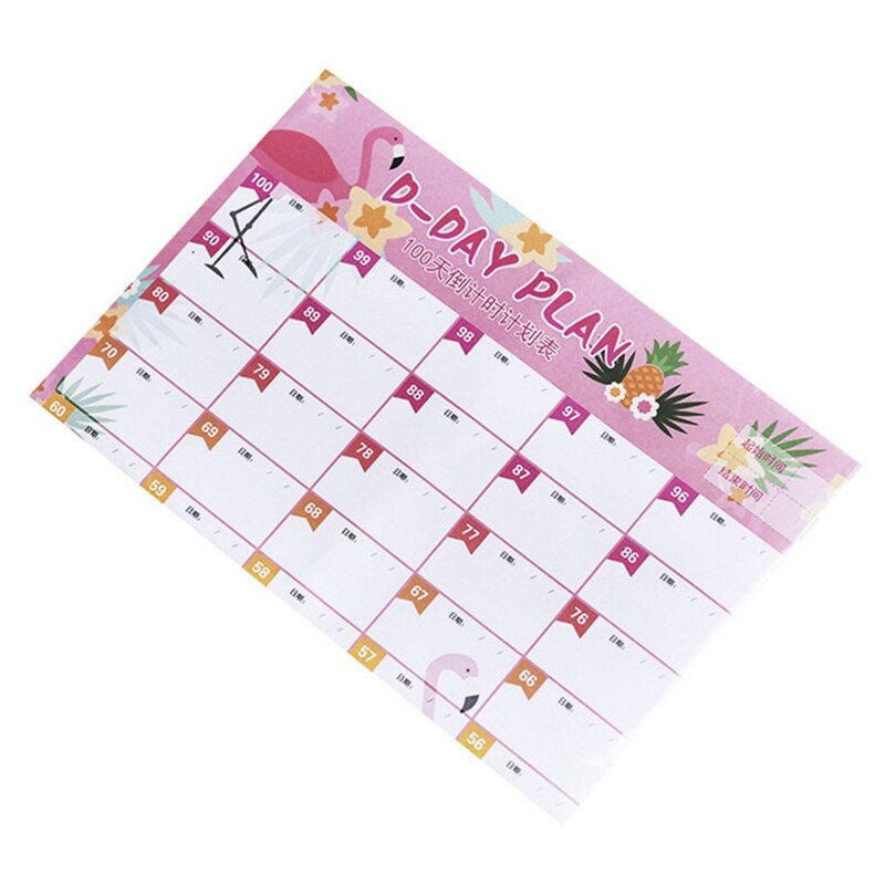 100 Dag Countdown Kalender Leren Schema Periodieke Planner Tafel Voor Kinderen Studie Planning Leren Levert