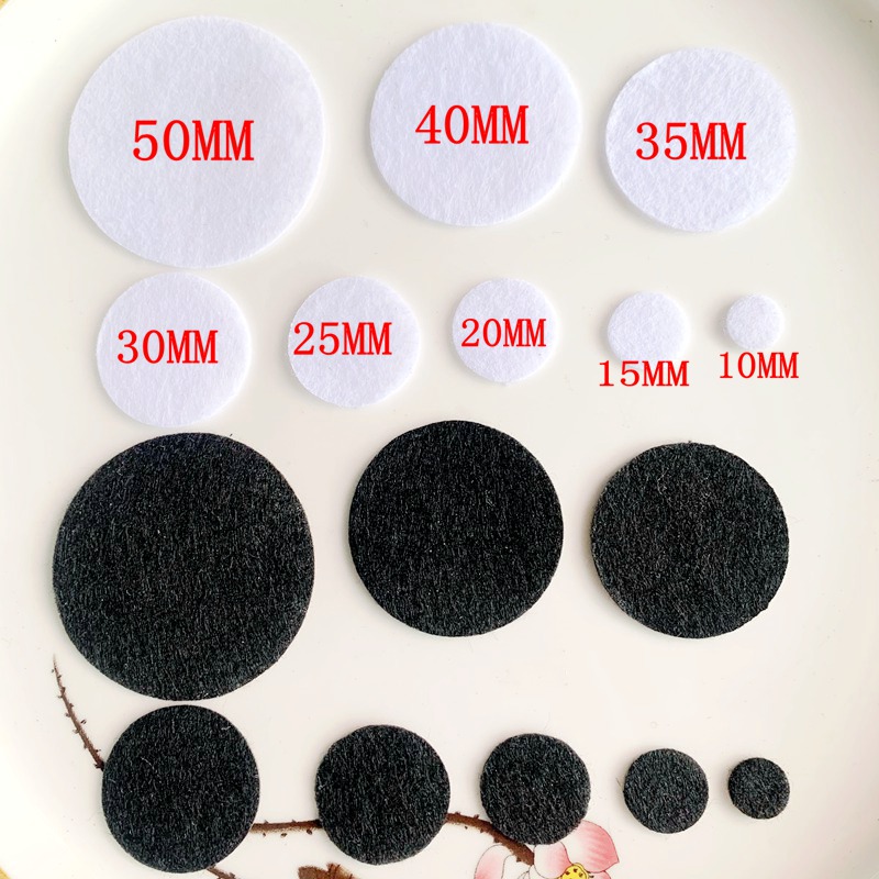 10Mm &amp; 15Mm &amp; 20Mm &amp; 25Mm &amp; 30Mm &amp; 35Mm &amp; 40Mm &amp; 50Mm Kunstmatige Non Woven Vilt Ronde Vilt Doek Vilt Diy Voor Naaien Plakboek Patches
