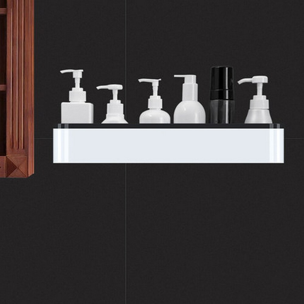 Bathroom Racks Toilet Washstand Towel Wall Storage Wall-mounted Perforated Free Hand-washing Storage Organizer Rack Accessories: black Without bars