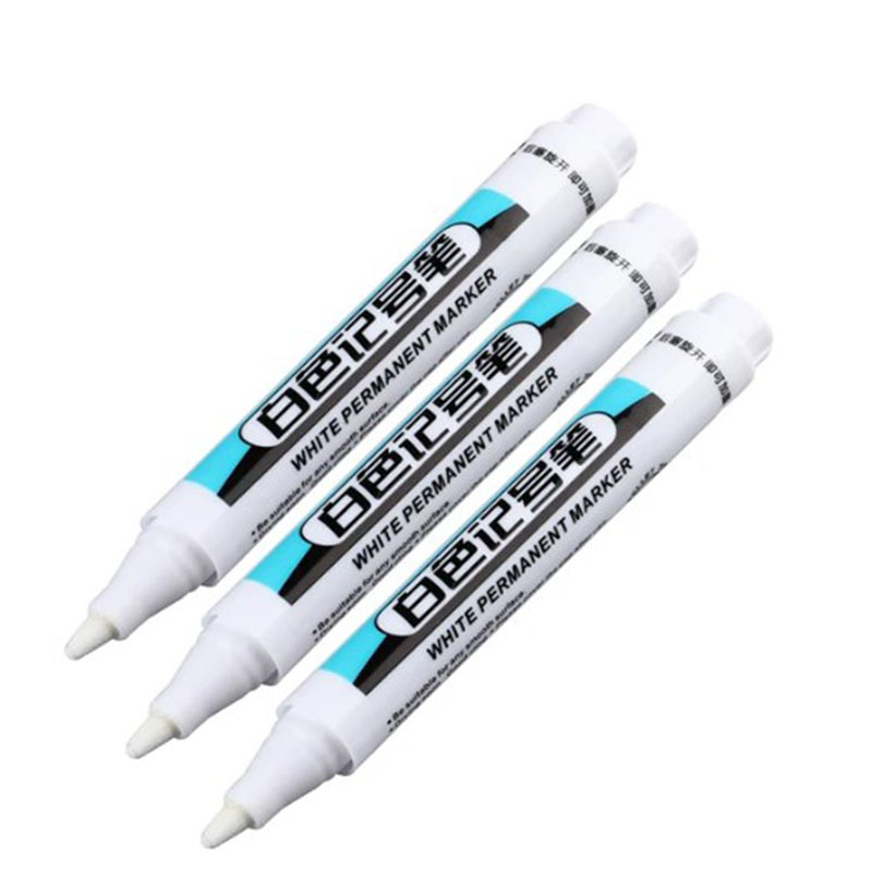 Marqueur de trou profond blanc, peinture en continu, ensemble de stylos pour bois, roche, plastique, cuir, verre, pierre, métal, toile, céramique, 0.7mm: Gris clair