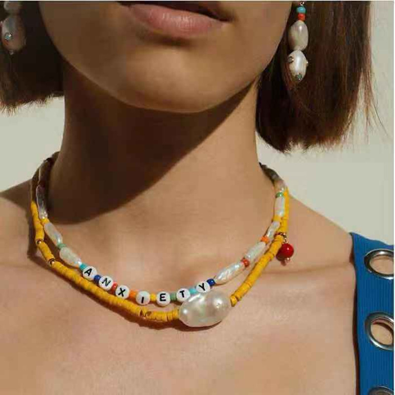 Best lady Bohemian ZA Statement Necklace for Women Trendy Ethnic Natural Stone Collar Chokers Maxi Long Necklace Bijoux