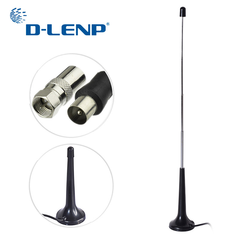 DLENP DVBT2 Telescopische Antenne Verwijderbare Indoor Antenne 1.5m Kabel voor USB TV Tuner/Digitale TV/DAB Radio met Magnetische Voet