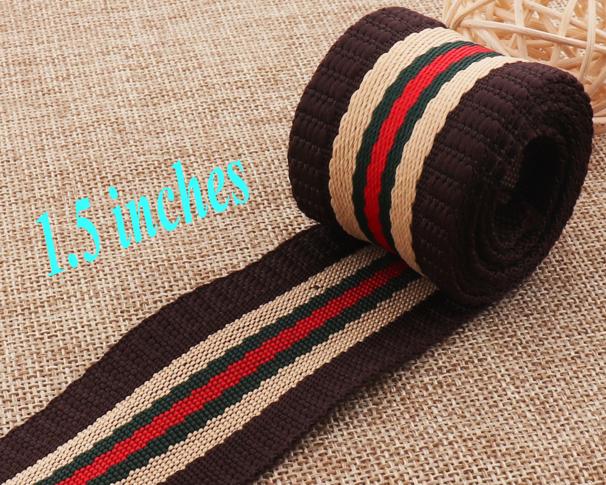 1 1/2" Stripe Webbing Bag Handle Soft Smooth Webbing Bag Strap Purse Strap Purse Bag Thin Webbing Bag Belt 38mm