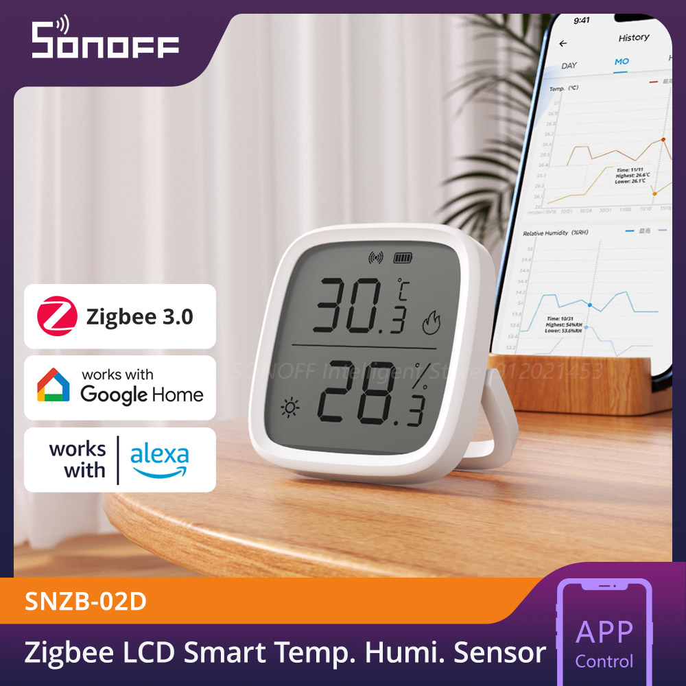 Sonoff SNZB-02D ZigBee LCD Smart Temperatur Feuchtigkeit sensor kompatibel drahtlose Hygrometer Thermometer Alexa Google Home Alice