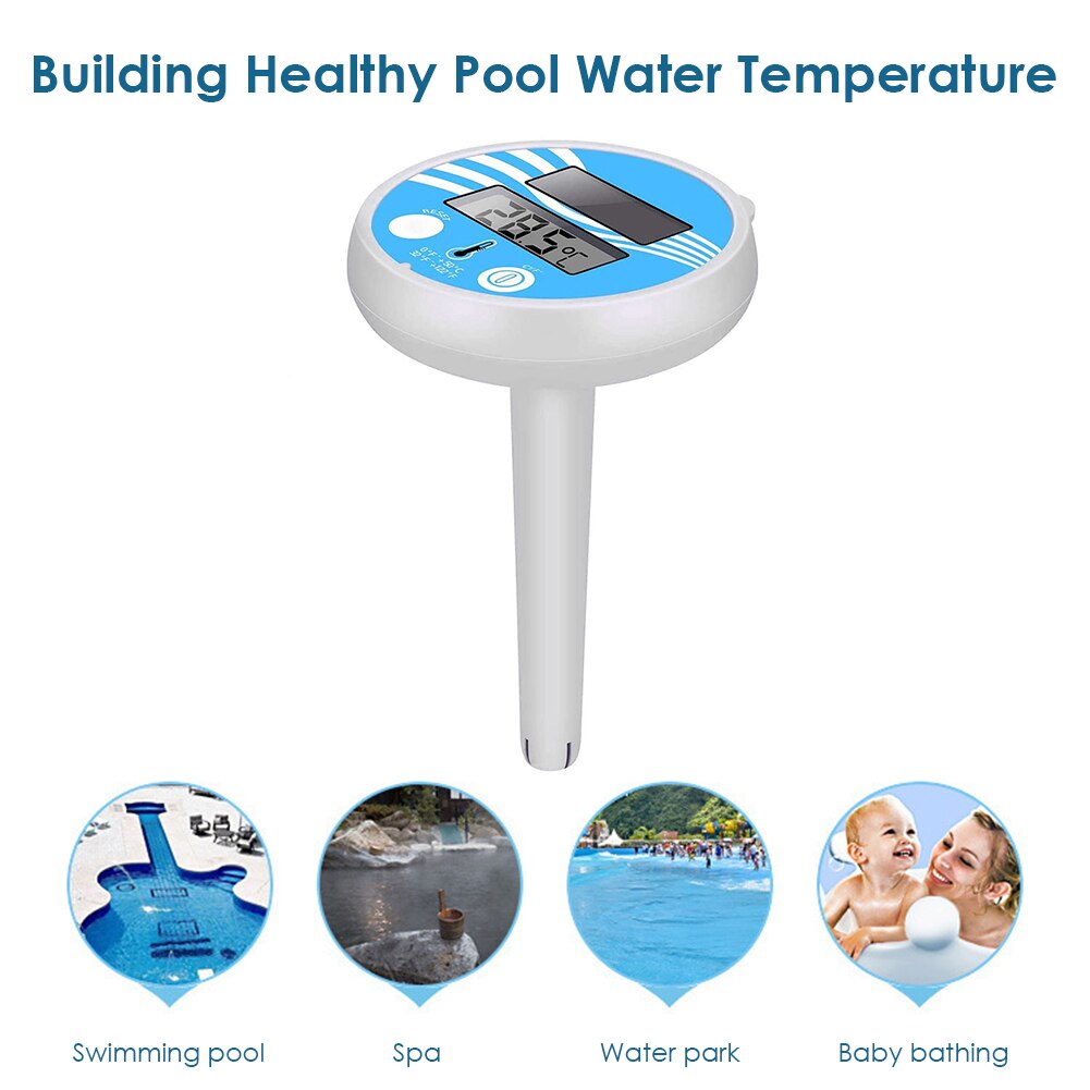Floating Digital Pool Thermometer Solar Powered Outdoor Spa Thermometer Pond Tub Waterproof Temperature Meter