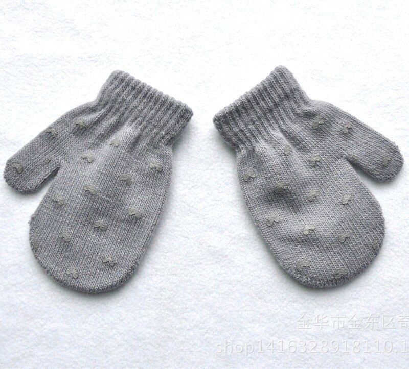 Inverno bebê tricô luvas quentes crianças menino menina ponto estrela coração padrão luvas crianças meninos meninas macio tricô quente novo: G2