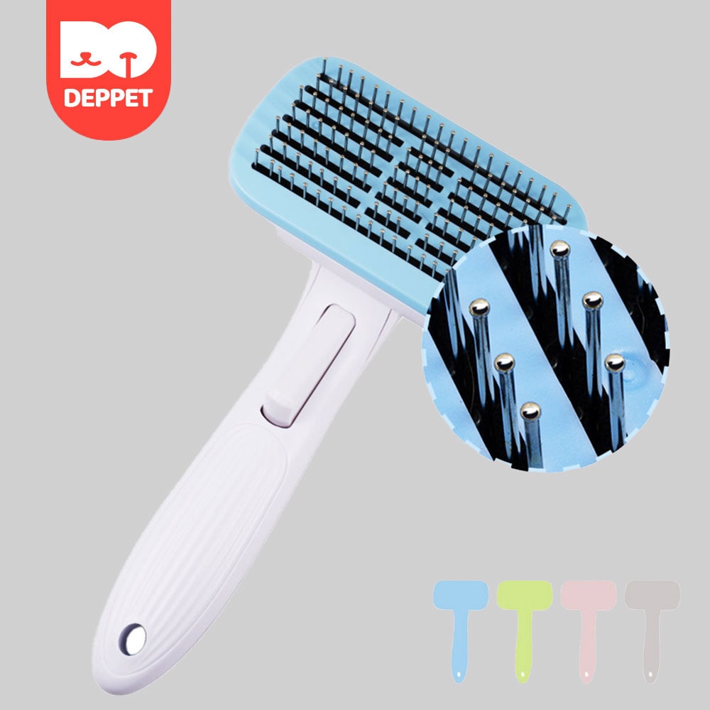 Deppet pet comb automatische ontharingskam voor honden en katten, massage, styling en verzorgingstools, geschikt voor alle honden en katten.