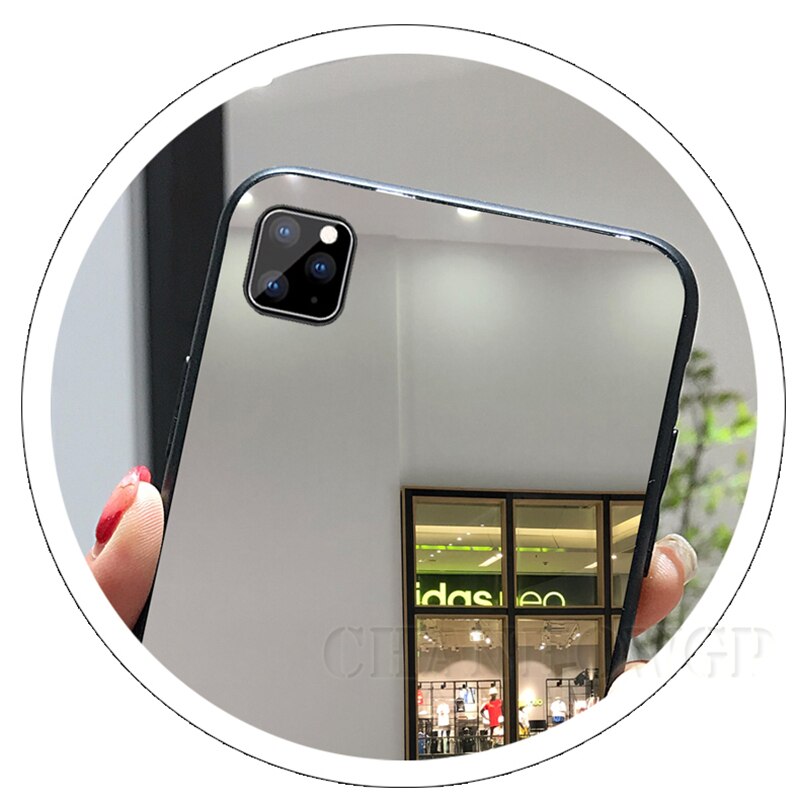 Luxury Silicone Mirror Case For iPhone XR XS 11 Pro Max X Soft TPU Cover For iPhone 6 6s 7 8 plus + Protector Bumper Shell